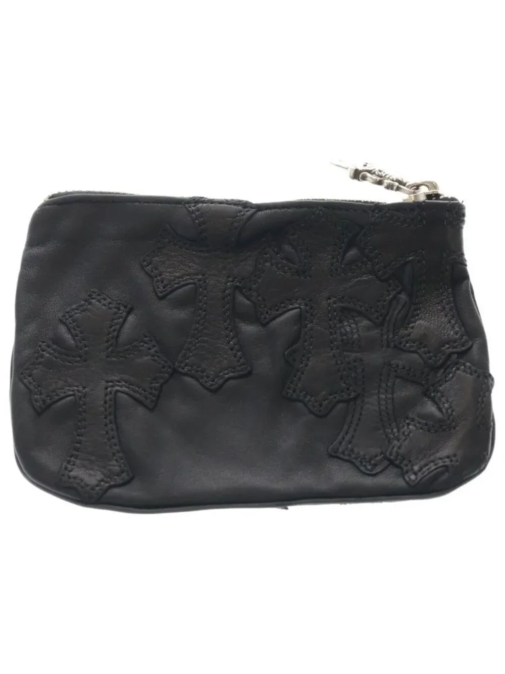 Chrome Hearts Zpr Chng Purse Change Custom Cross Patch Dagger Zip Coin Case